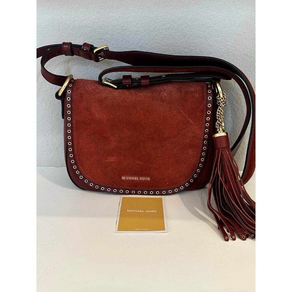 Michael Kors Brooklyn Medium Leather Saddle Bag